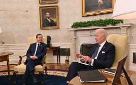 פגישת ביידן-הרצוג (צילום: קובי גדעון, לע"מ)