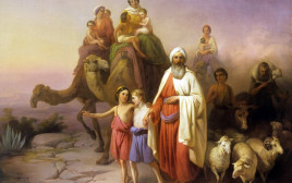 מסעו של אברהם אבינו מחרן לכנען. ציור: ג'וזף מולנאר (צילום: נחלת הכלל)
