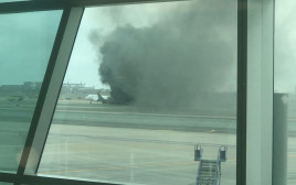 זירת התאונה בנמל התעופה בפרו (צילום: Mauro A. Ferreira/via REUTERS)