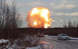 פיצוץ בצינור גז ברוסיה (צילום: צילום מסך)
