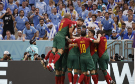 מונדיאל 2022: נבחרת פורטוגל חוגגת מול אורוגוואי (צילום:  Yukihito Taguchi-USA TODAY Sports)