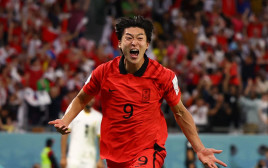 צ'ו גיו-סונג שחקן נבחרת דרום קוריאה חוגג שער (צילום: רויטרס)
