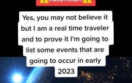 ה"נוסע בזמן" פרסם אזהרות לקראת שנת 2023 (צילום: מתוך טיקטוק)