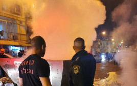 הפרות הסדר במרכז ירושלים, הפגנת חרדים קיצוניים (צילום: דוברות המשטרה)