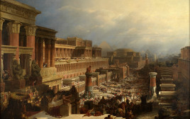 בני ישראל יוצאים ממצרים. ציור מאת דייוויד רוברטס משנת 1828 (צילום: נחלת הכלל)