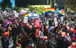 הפגנה נגד הממשלה בכיכר הבימה בתל אביב  (צילום: אבשלום ששוני)