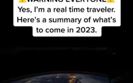 התחזית של "הנוסע בזמן" לשנת 2023 (צילום: מתוך טיקטוק)