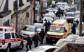 זירת הפיגוע בעיר דוד, ירושלים (צילום: REUTERS/Ammar Awad)