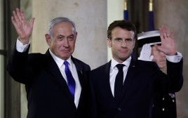 בנימין נתניהו, עמנואל מקרון (צילום: REUTERS/Benoit Tessier)