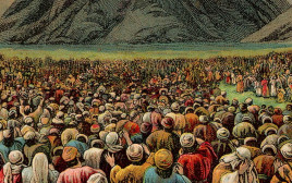 מעמד הר סיני. איור משנת 1907 (צילום: נחלת הכלל)