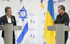 שר החוץ אלי כהן ומקבילו האוקראיני דמיטרי קולבה (צילום: מתן וסרמן)