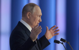 נשיא רוסיה ולדימיר פוטין (צילום:  Sputnik/Mikhail Metzel/Pool via REUTERS)