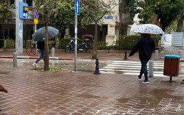 חורף, גשם, מטריות (צילום: אבשלום ששוני)