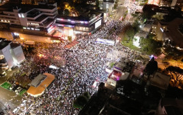 המונים בהפגנה בחיפה  (צילום: דרור גלבוע)
