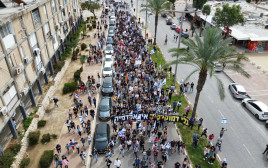 ההפגנות בבאר שבע (צילום: נדב סניפליסקי)