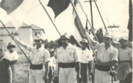 תהלוכת ניצחון בעפולה, 1945. התמונה מאלבומו של אברהם אמיר (צילום: נחלת הכלל)