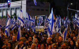 הפגנה נגד הרפורמה בתל אביב, שבוע 21 (צילום: REUTERS/Ronen Zvulun)