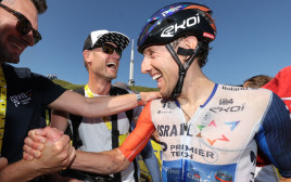 מייק וודס רוכב אופניים קנדי, ישראל פרמייר טק, מנצח הקטע התשיעי של טור דה פראנס 2023 (צילום: GettyImages, MICHAEL STEELE/AFP)