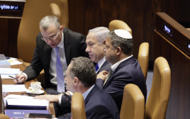 שולחן בממשלה במליאת הכנסת (צילום: מרק ישראל סלם)