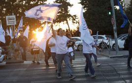 מאות צועדים בצעדת בית"ר לרגל מאה שנה להקמתה (צילום: יוני זוננשיין)