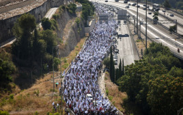 הצעדה מגיעה לירושלים (צילום: יונתן זינדל, פלאש 90)