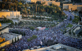 הפגנת ענק נגד הרפורמה מול הכנסת (צילום: חיים גולדברג, פלאש 90)
