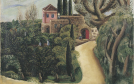 "בית בפרדס", ציור של נחום גוטמן מ-1927. אחת היצירות הבולטות בתערוכה (צילום: מוזיאון ישראל, ירושלים, אברהם חי)