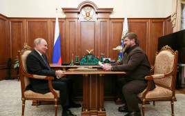 פוטין וקדירוב (צילום: Sputnik/Mikhail Klimentyev/Kremlin via REUTERS)