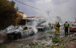 פגיעת רקטה באשקלון, מבצע "חרבות ברזל" (צילום: חיים גולדברג פלאש 90)