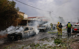 פגיעת רקטה באשקלון, מבצע "חרבות ברזל" (צילום: חיים גולדברג פלאש 90)