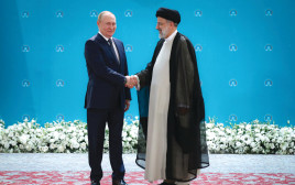 פוטין מתארח אצל מנהיג איראן חמנאי בטהרן ביולי 2022 (צילום: רויטרס)