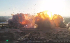 פיצוץ מוצב של הג'יהאד האסלאמי בצפון רצועת עזה (צילום: דובר צה"ל)