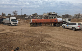  משאיות סיוע הומניטארי (צילום: דובר צה"ל)