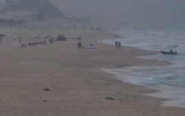 חדירת מחבלי חמאס לחוף זיקים (צילום: מצלמות אבטחה)