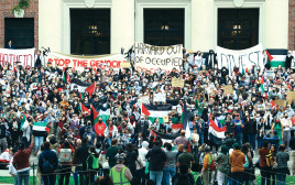 הפגנות אנטי-ישראליות בחודש האחרון באוניברסיטת הרווארד (צילום: רויטרס)
