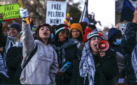 הפגנת פעילים פרו-פלסטינים בוושינגטון (צילום: רויטרס)