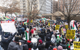 הפגנה פרו פלסטינית בניו יורק (צילום: רויטרס)