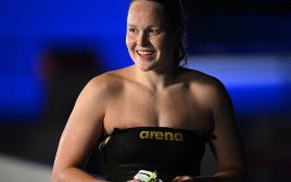 אנסטסיה גורבנקו, שחיינית ישראלית אחרי מדליית כסף היסטורית בקטאר באליפות העולם (צילום: GettyImages)