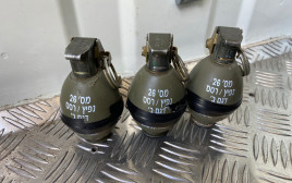 3 רימוני רסס שנגנבו ככל הנראה מצה"ל (צילום: דוברות המשטרה)