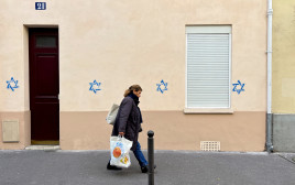 מגני דוד שרוססו על בתי יהודים בפריז (צילום: REUTERS/Lucien Libert)