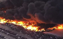השריפה בטקסס  (צילום: צילום מסך טוויטר)