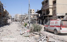 חאן יונס (צילום: Palestine Red Crescent Society/Handout via REUTERS)
