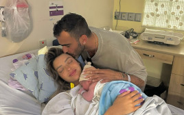 אליאב אוזן, ארוסתו שלי קורן והבן שנולד (צילום: צילום מסך אינסטגרם)