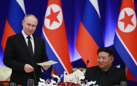 שליט צפון קוריאה קים ג'ונג און ונשיא רוסיה ולדימיר פוטין (צילום: רויטרס)