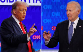 העימות בין ג'ו ביידן לדונלד טראמפ (צילום: REUTERS/Brian Snyder)