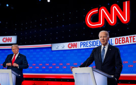 ג'ו ביידן ודונאלד טראמפ בעימות הטלויזיוני הראשון בקמפיין 2024 (צילום: Andrew Harnik/Getty Images)