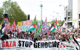 הפגנה אנטי-ישראלית בפריז (צילום: SAMEER AL-DOUMY.GettyImages)