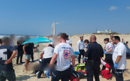 אירוע טביעה בחדרה (צילום: תיעוד מבצעי מד''א)