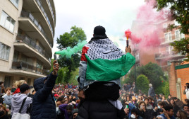 הפגנות פרו פלסטיניות בבריסל, בלגיה (צילום: REUTERS/Johanna Geron)