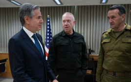 יואב גלנט, אנתוני בלינקן, הרצי הלוי (צילום: דוברות משרד הביטחון)